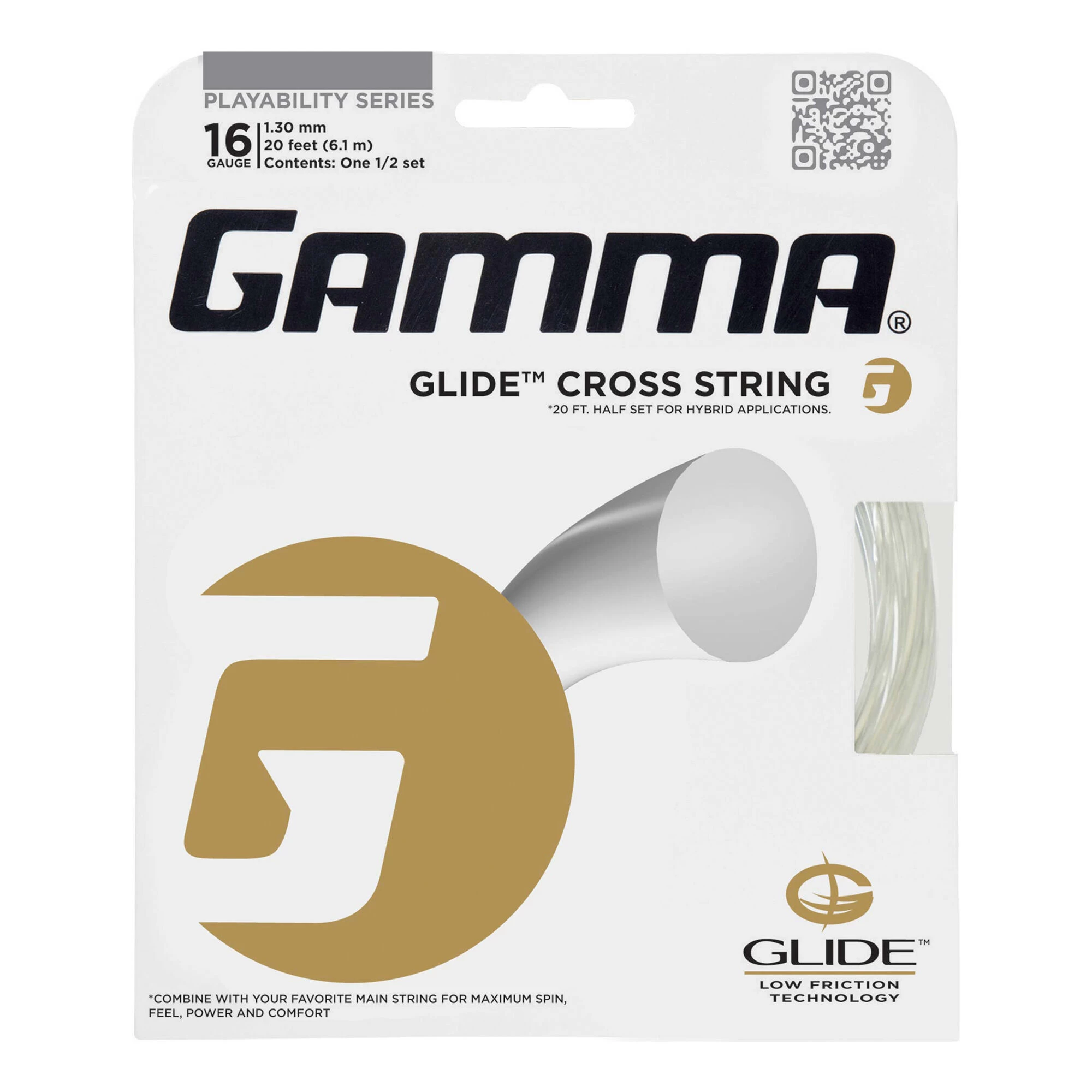 GAMMA Glide Cross Halfset Crystal Saitenset 6,10m - Weiß 1 GAMMA Glide Cross Halfset Crystal Saitenset 6,10m - Weiß