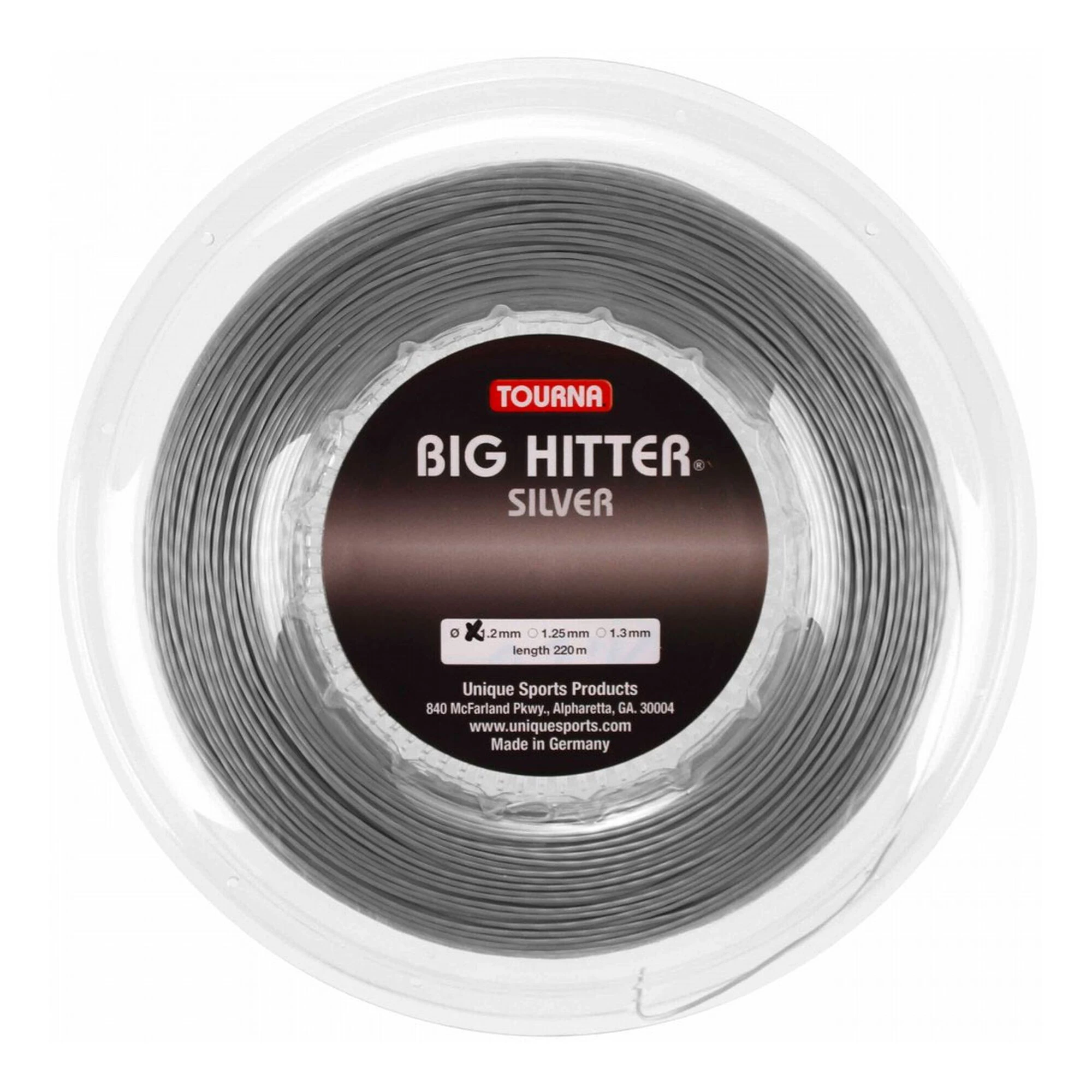 Tourna Big Hitter Saitenrolle 220m - Silber 1 Tourna Big Hitter Saitenrolle 220m - Silber