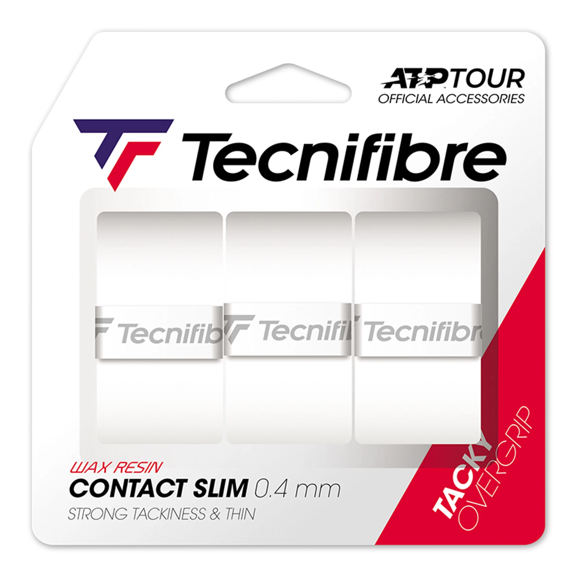 TECNIFIBRE Contact Slim 3er Pack - Weiß 1 TECNIFIBRE Contact Slim 3er Pack - Weiß