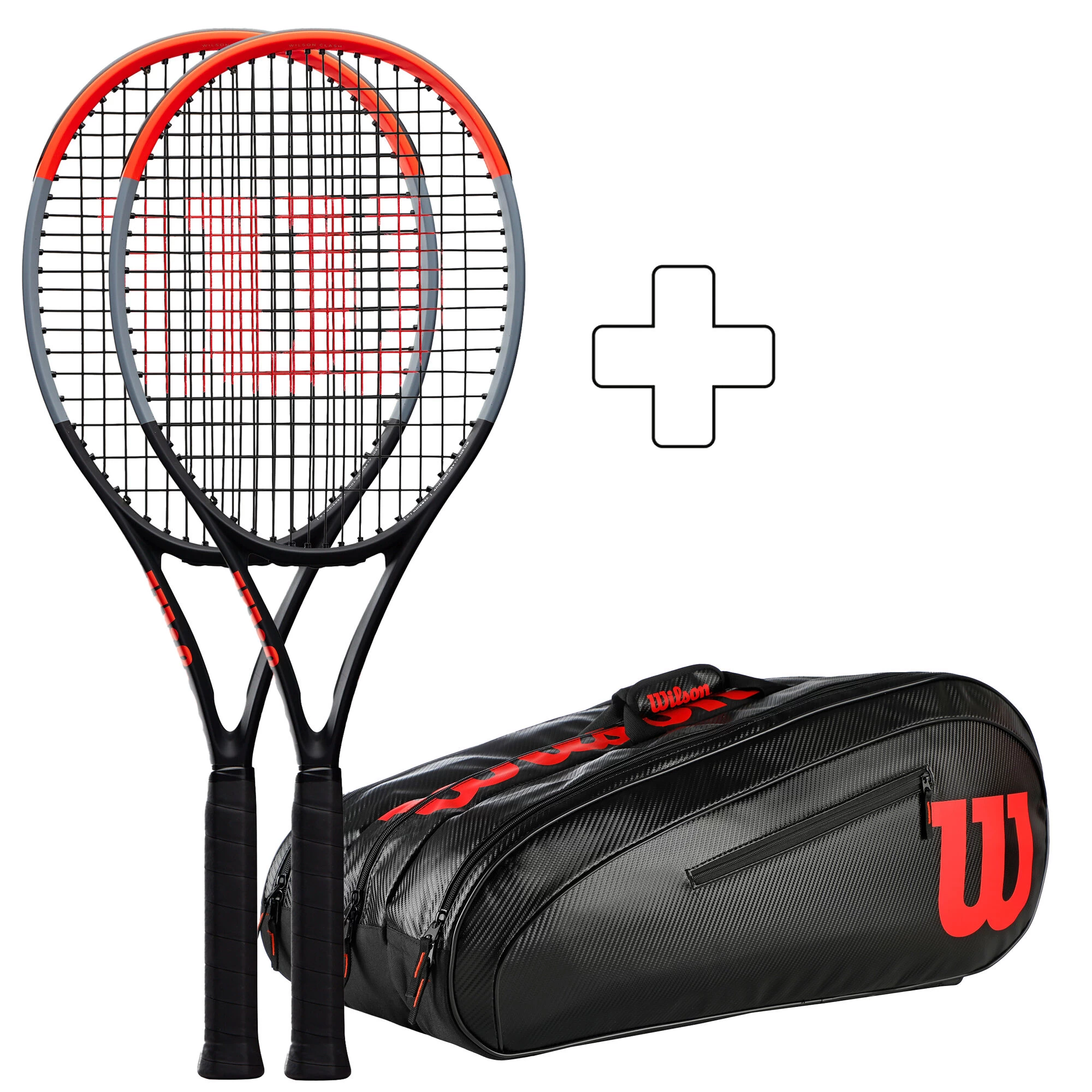 Wilson 2x Clash 100 Pro (Tour) Plus Schlägertasche 1 Wilson 2x Clash 100 Pro (Tour) Plus Schlägertasche
